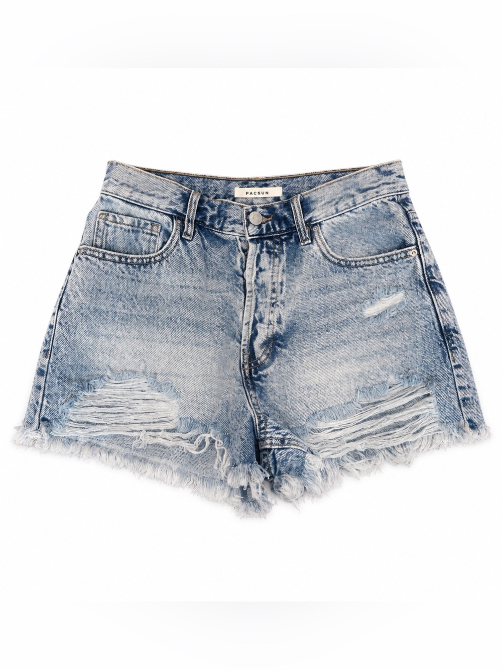 PacSun Vintage High Rise Distressed Acid Wash Denim Shorts Size 27